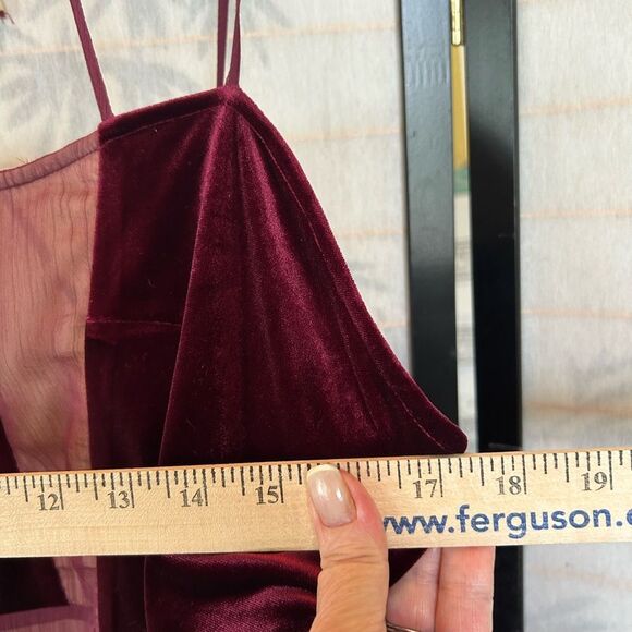 New Anthropologie Foxiedox Dante Velvet & Gauze Sheer Halter Dress - Picture 7 of 15